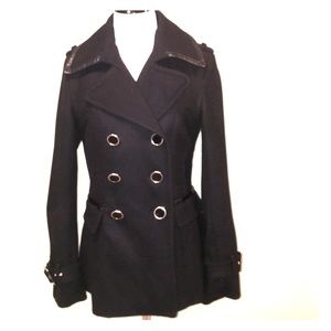 Express Wool Black Peacoat Size Small